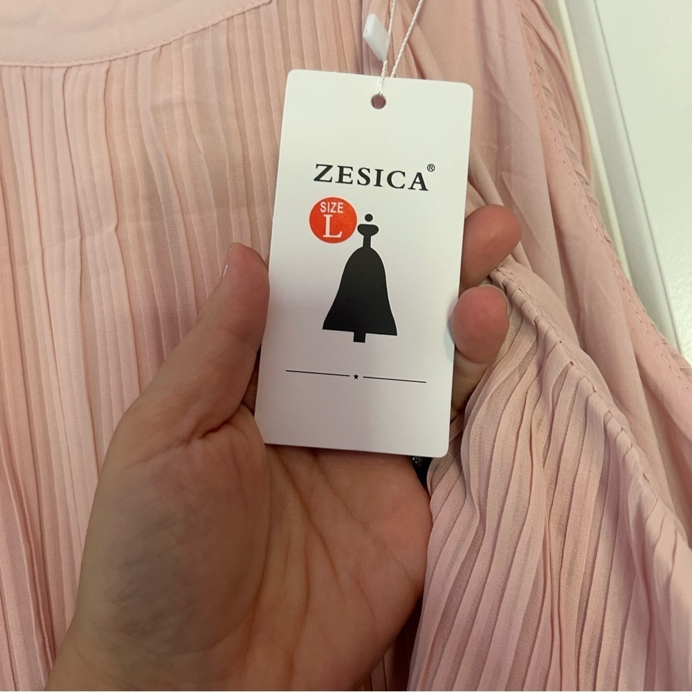 Zesica brand Elegant Pink Tiered Dress NWT size L - Picture 4 of 7